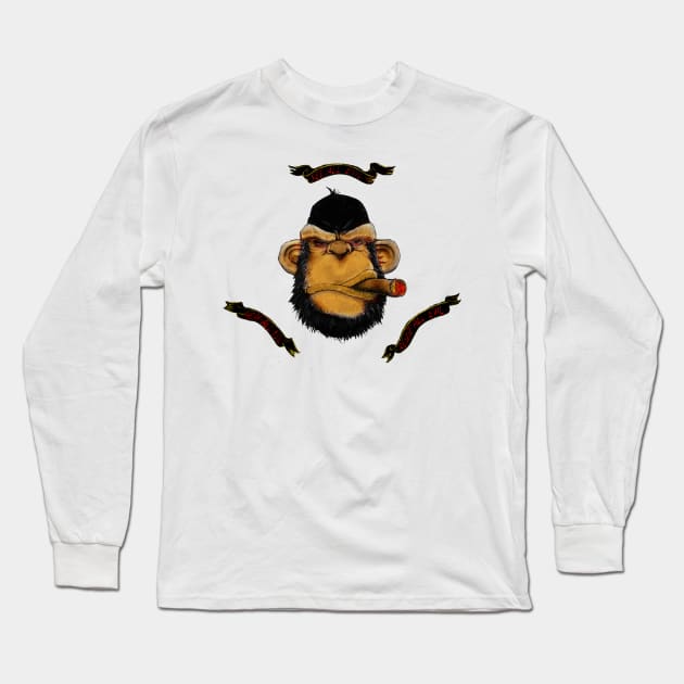 wise monkey Long Sleeve T-Shirt by yinon-h